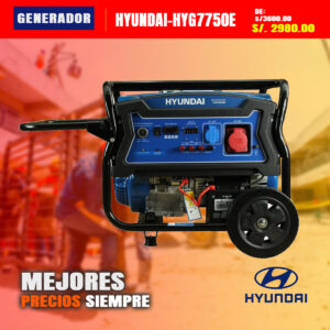 Generador de gasolina 7.8KW HYG7750E Marca HYUNDAI