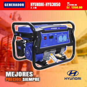 Generador de gasolina 2.5KW HYG3050 Marca HYUNDAI