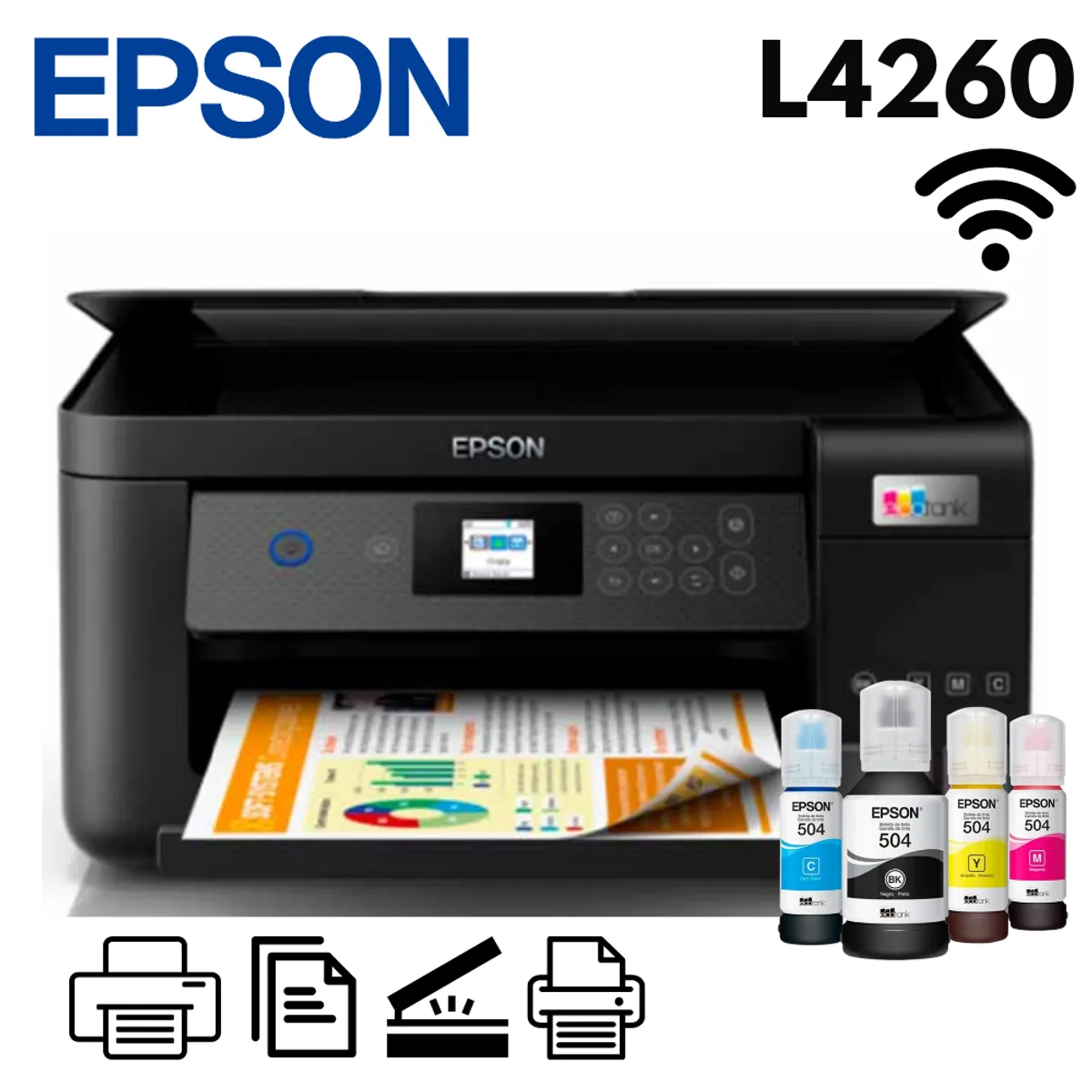 Impresora multifuncional Epson Eco Tank L4260 WIFI duplex - Imagen 2