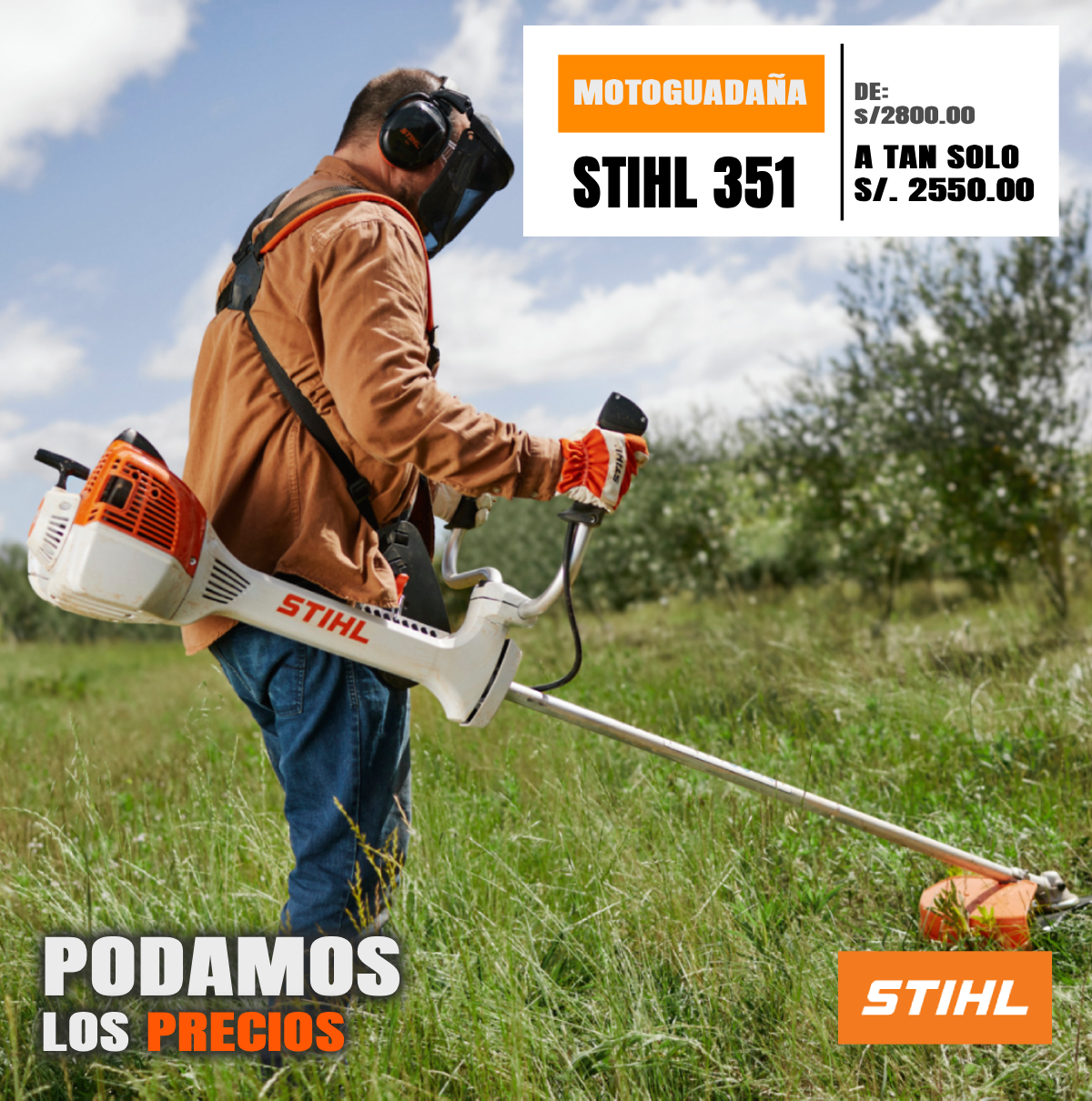 Motoguadaña STIHL fs 351 2.3hp/1.7kw DM 300